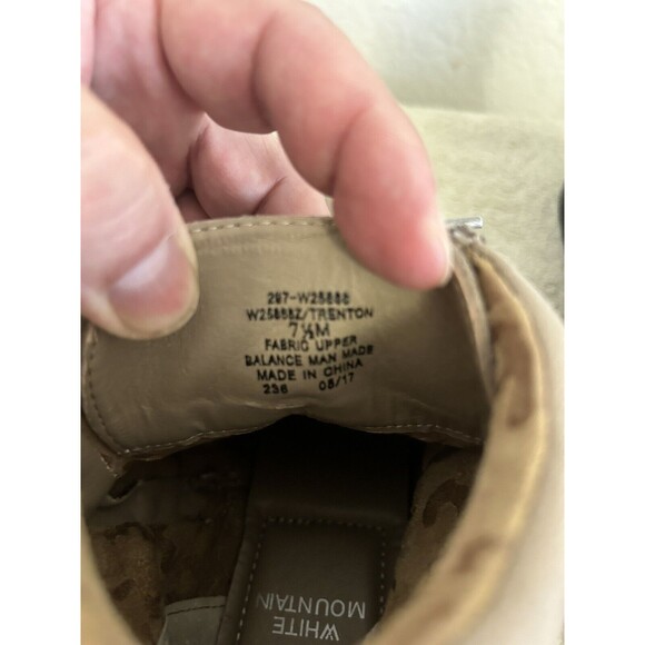 White Mountain Womens Size 7.5M Suede Ankle Boots Trenton Brown Lace Up W/Zipper - Picture 10 of 10